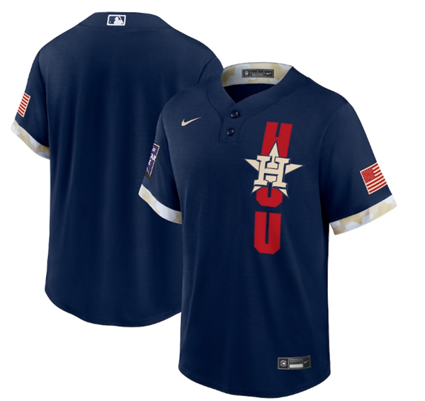 Men's Houston Astros Blank 2021 Navy All-Star Cool Base Stitched MLB Jersey